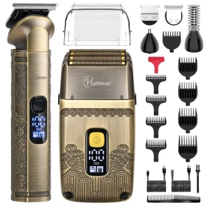 ست ماشین اصلاح موی سر و صورت هاتکر مدل HT-602 به همراه ماشین اصلاح موی صورت کد 01
